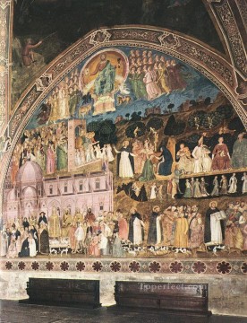  pared Arte - Frescos en la pared derecha del pintor del Quattrocento Andrea da Firenze